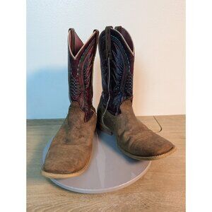 Ariat Vaquera Western Boots 10023071 Brown Purple Youth Size 4.5 Cowgirl READ